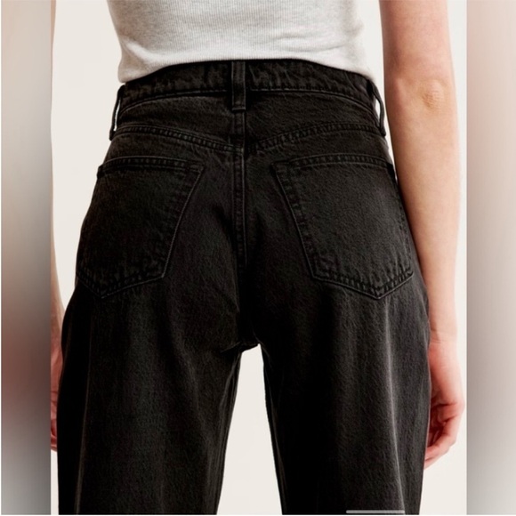 Abercrombie & Fitch The Loose High Rise Jean Black 31/12 Long Wide Baggy - Picture 4 of 9